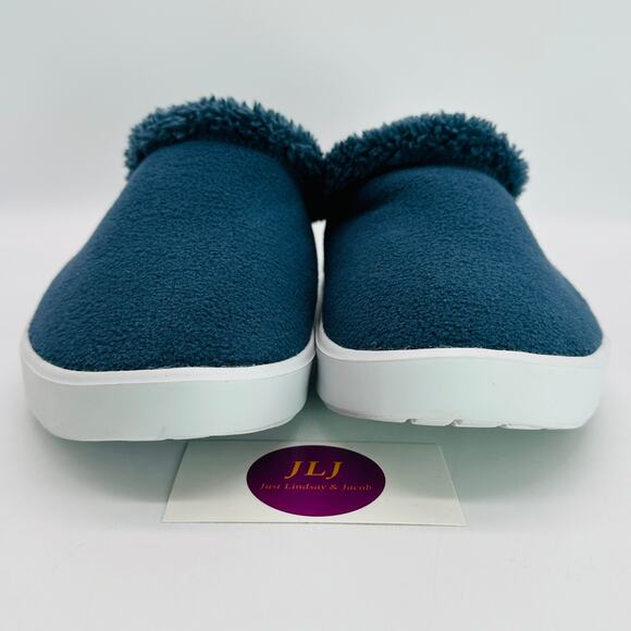 OOFOS Men's OOcoozie Mule Slip On Recovery Shoes Moroccan Blue Sherpa Size 8 - Picture 2 of 10